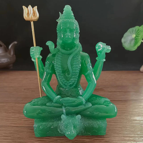 Jade Color Shiva Statue Hindu Ganesha Vishnu Buddha Figurine Sculpture Room Office Home Decoration India God Feng Shui Crafts