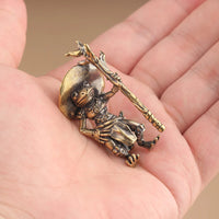 Vintage Brass Frog Wizard Statue Desktop Ornament Metal Cute Figurines Miniatures Home And Office Decoration Car Ornaments