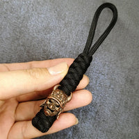 Vintage Hand-knitted Lanyard Keychain Biker helmet Pendant Paracord Rope weave Accessories Bag Hanging Handmade Car Keyring