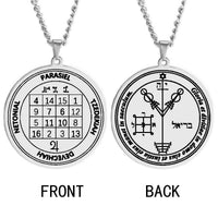 Lucky Gain Money Pantacle of Jupiter Have Great Wealth PARASIEL TZEDEKIAH DEVECHIAH Amulet Magic Stainless Steel Charm Necklace