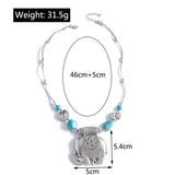 Ethnic Antique Silver Color Moon Choker Necklaces for Women Boho Turquoise Necklace Girls Party Jewelry Gifts