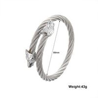 Luxury Leopard Head Cuff Bangles Stainless Steel Adjustable Open Bracelet Men Women Punk Animal Jewelry Accessories Pulsera