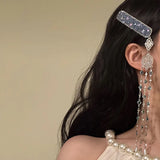 Y2K Style Metal Butterfly Hair Clip For Women Glitter Rhinestone Tassel Hair Clip Girls Trendy Exquisite Jewelry Hair Accessory