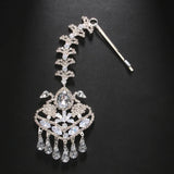 Elegant Geometric Forehead Chain Indian Wedding Decoration 2024 Gift Bohemian Tassel Rhinestone Headpiece Women Hair Jewelry