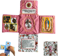 Handcrafted Pocket Devotional - Faith Edition Cross-Shaped Fabric Pouch Sewing Pocket Devotional with Cross Saint Images Prayers