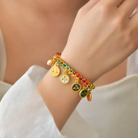 Handmade Tibetan Bracelet Woven Bracelet Tibetan Colorful Rope Handchain Five Way God of Wealth Bangle Adjustable Wristchain New