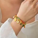 Handmade Tibetan Bracelet Woven Bracelet Tibetan Colorful Rope Handchain Five Way God of Wealth Bangle Adjustable Wristchain New