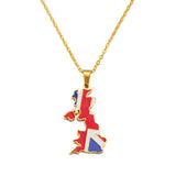 Anniyo Stainless Steel United Kingdom of Great Britain and Northern Ireland Map Pendant Necklaces UK Britisher Jewelry  #326301