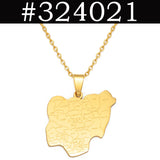 Anniyo Africa Nigeria Map Pendants Necklaces Stainless Steel Material Jewelry Nigerian Ornaments @324021