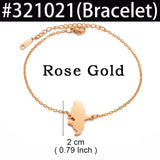 Anniyo 18CM/16CM France Martinique Map Bracelet for Women Stainless Steel Jewelry Foot-Chain @321021