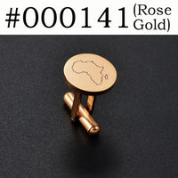Anniyo (2 Pieces) Cufflinks for Men Women Gold Color/Silver Color Stainless Steel Cuffs Jewelry Africa Map Design #000141