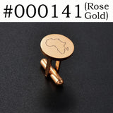 Anniyo (2 Pieces) Cufflinks for Men Women Gold Color/Silver Color Stainless Steel Cuffs Jewelry Africa Map Design #000141