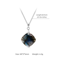Fashion Natural Labradorite Necklace Pendant Triangle Round Teardrop and Other Ladies Friendship Mother Gift Necklace Jewelry