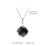 Fashion Natural Labradorite Necklace Pendant Triangle Round Teardrop and Other Ladies Friendship Mother Gift Necklace Jewelry