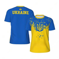Fashion Ukraine Flag Graphic Football T Shirts For Men Summer Trend 3D National Emblem Printed T-shirts Casual Oversized Tees