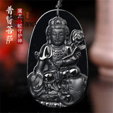 High-Grade Natural A Goods Jade Jade Mocui Zodiac Patron Saint Ink Jade Pendant Ice Kind Jade Pendant Luxury Necklace