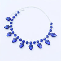 New Fashion Red Rhinestone Necklace Jewelry Women's Luxury Shiny Evening Party Crystal Necklace Jewelry Body Accessories
