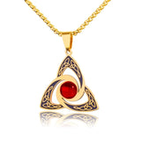 Exquisite Stainless Steel Pattern Witch Knot Pendant Necklace Celtic Knot Lucky Jewelry Christmas Gift for Friends and Family