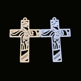 New fashion stainless steel cutout cross Jesus pendant necklace bracelet Keychain pendant accessories