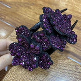 Fashion Acrylic Zircon Flower Hairpin Hair Accessories For Women Retro Elegant Duck Mouth Clip Headwear Ethnic Girl Jewelry Gift