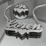 Personalized Custom Double Plated Name Necklace 18k Gold Plated Nameplate Pendant Customized Name Plate Necklace for Women Men