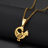 Anniyo African Ancient Symbols Gye African Ancient Pendant Necklaces for Women Men Stainless Steel Jewelry #517962