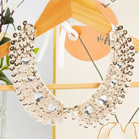 Pearl Beaded Lace Trim Collar Ribbons Women Necklace Wedding Jewelry for Clothes Dress  Beads Crystal Collar Wedding Jewelry