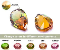 Colored Change Sultanite Crystal Bangle Rings Sets for Women Stainless Steel Watch Belt Chain Bracelet Zultanite Quartz Jewelry