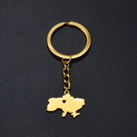 Anniyo Ukrainian Keychain Ukraine Key Ring Ukrainian Jewelry Key Chains for Women Men #000150