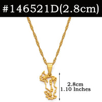 Anniyo Small Mayotte Pendant Necklaces for Women Girls Mamoudzou Mahore Jewelry #146521