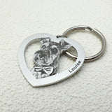 Custom Photo Engraved Keychain Personalised Picture Keyring Personalized Memorial Key Chain Your Dog Pet Portrait Customize Gift