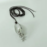 2024 New Fashion Metal Conch Pendant Leather Rope Strap Necklace for Women Girls Long Style Accessories Party Jewelry