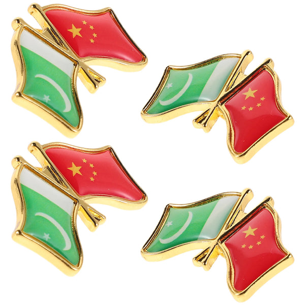 4pcs Pakistan Friendship Lapel Pins Brooch Pin For Women Metal Flag Badge Decorative Brooch Clothes Breastpin Enamel Hat