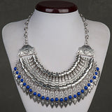 Fashion Ethnic Gypsy Bohemian Choker Necklace For Women Beads Drop Tassel Vintage Big Statement Collier Femme Party Jewelry Gift