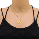 2024 new fashion stainless steel Tunisian map necklace for men and women geometric national style collarbone chain anniversary s