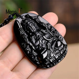 High-Grade Natural A Goods Jade Jade Mocui Zodiac Patron Saint Ink Jade Pendant Ice Kind Jade Pendant Luxury Necklace