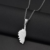Anniyo Corsica Corse Map With Village Name Pendant Necklaces Stainless Steel France Jewelry #012362