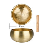 Tibetan Brass Singing Bowl Sanskrit Yoga Meditation for Sound Handmade Healing Stress Relief Buddha Mindfulness Instrument