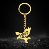 Dawapara Vintage Eagle Crow Raven Pendant Keychain Viking Animal Bird Protection Amulet Stainless Steel Keyring Jewelry