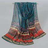 Indian Style New Chiffon Scarves Women Breathable Thin Simulation Silk Scarf Ladies Shawl And Wraps Women Printing Hijab Stole