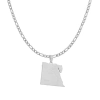 Stainless steel geometric Egyptian city name necklace, couple style ethnic titanium steel pendant accessory