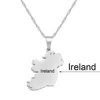 Anniyo Ireland Map Pendant Necklaces Éirinn Jewelry For Women Girls #350901B