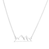 2024 new fashion stainless steel hollow snow mountain mountain pendant necklace temperament with lovely collarbone chain accesso