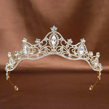 1Pc Golden Baroque Crystal Tiaras And Crowns For Women Bride Rhinestone Prom Diadem Headband Bridal Wedding Hair Accessories