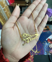 Custom Peacock Wings Name Necklace For Women Personalized Jewelry Personalized Stainless Steel Name Necklace For Her