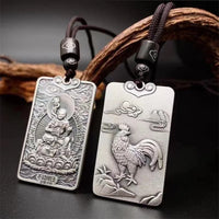 Twelve Zodiac Tiger Dragon Necklace For Men Jewelry Retro Patron Buddha Pendant Male Lucky Blessing Anniversary Accessories