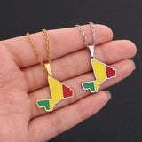 2024 new fashion stainless steel Mali map necklace for men and women geometric ethnic style collarbone chain anniversary small g