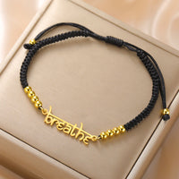 Dawapara Breathe Symbol Bracelet Ohm OM Unalome Symbol Charm Bracelet Stainless Steel Yoga Inspirational Supernatural Jewelry