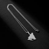 2024 New fashion stainless steel glossy Nicaragua map City necklace for women and men couples ethnic style accessory collarbone