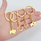 Anniyo Ukrainian Keychain Ukraine Key Ring Ukrainian Jewelry Key Chains for Women Men #000150